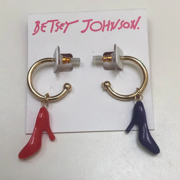 NWT BETSEY JOHNSON HIGH HEEL HOOPS - Picture 1 of 2